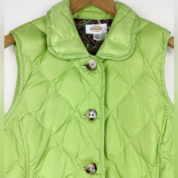 Talbots Lime Green Quilted Puffer Vest - Picture 4 of 8